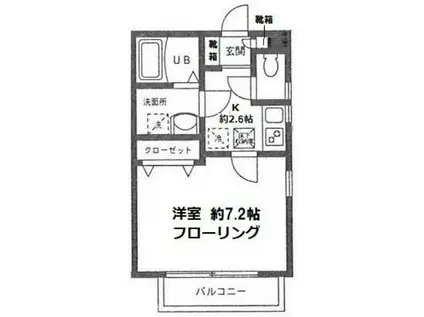 ラピスコート菊名(1K/1階)の間取り写真