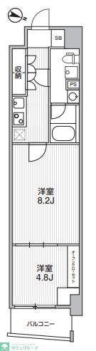 WEAVE BASE -ITABASHI HONCHO(1LDK/10階)の間取り写真