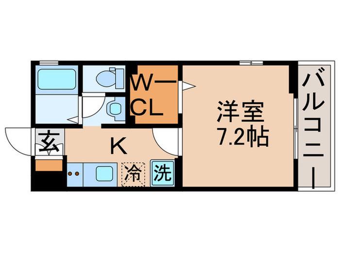 クレール水元(1K/3階)の間取り写真