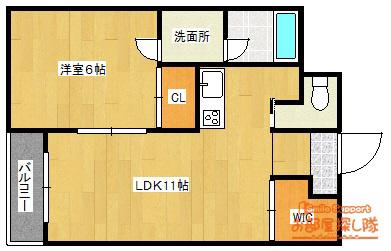 スカル梅満(1LDK/7階)の間取り写真