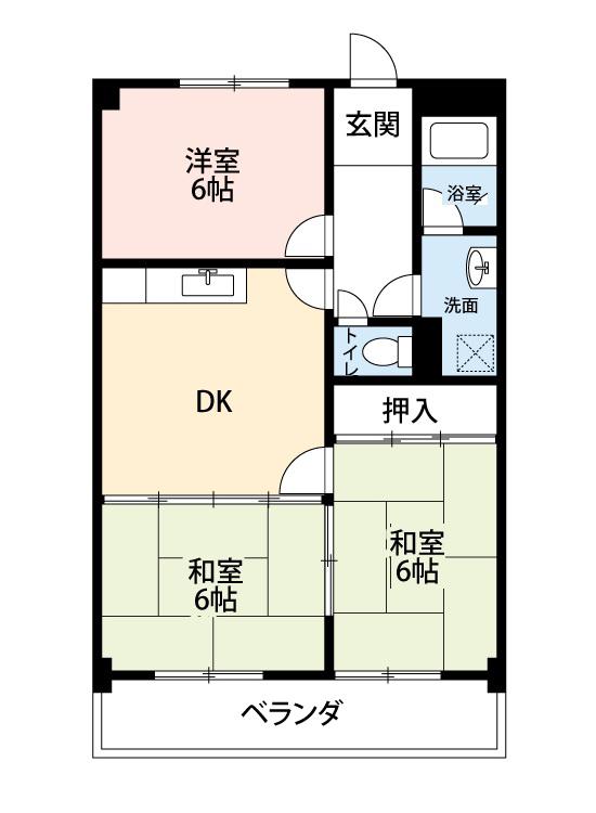 エシール共和(3DK/2階)の間取り写真