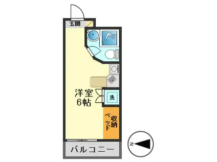 ラ・パルフェ・ド・ジュワンドル(ワンルーム/2階)の間取り写真