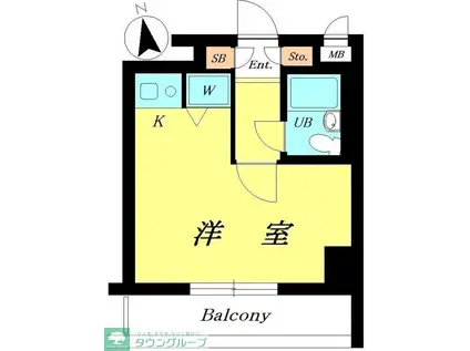 ライオンズマンション北綾瀬第二(ワンルーム/5階)の間取り写真