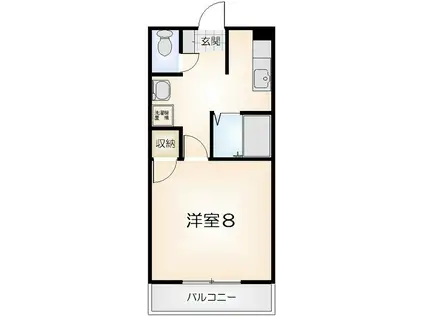 コーポレインボー(1K/2階)の間取り写真