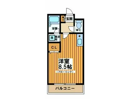 ハウスフォーレスト(ワンルーム/1階)の間取り写真