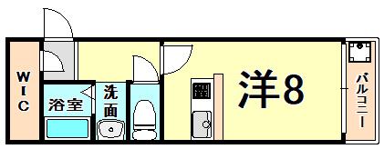 甲南タマタニマンション(ワンルーム/1階)の間取り写真