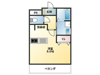 D.GRAN GRADO(1K/3階)の間取り写真