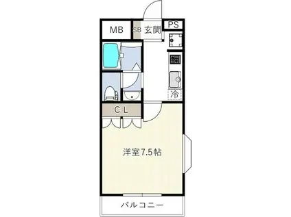 メゾンアイリス(1K/1階)の間取り写真