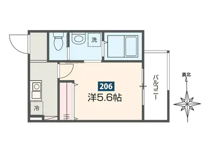 メルディア羽沢横浜国大3(1K/2階)の間取り写真