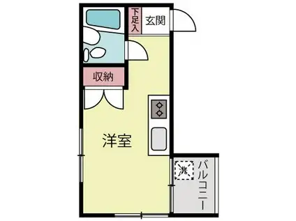 アリサカハイム(ワンルーム/3階)の間取り写真