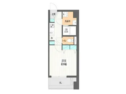 雷門江戸マンション(1K/7階)の間取り写真