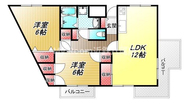 カサ・クレスト(3DK/2階)の間取り写真