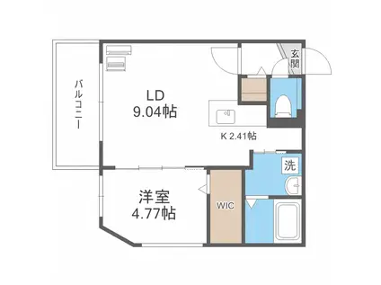 レスツオン厚別II(1LDK/2階)の間取り写真