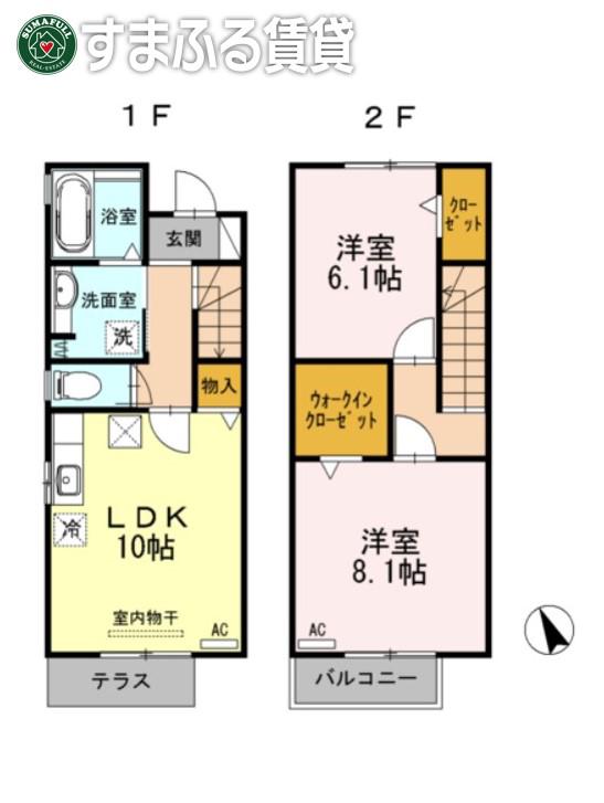 立志舎III(2LDK/2階)の間取り写真