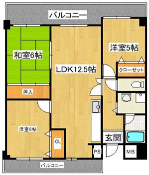 サンジェラン(3LDK/3階)の間取り写真