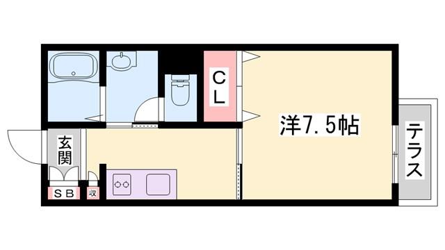 IN STAGE繁昌I A棟(1K/1階)の間取り写真