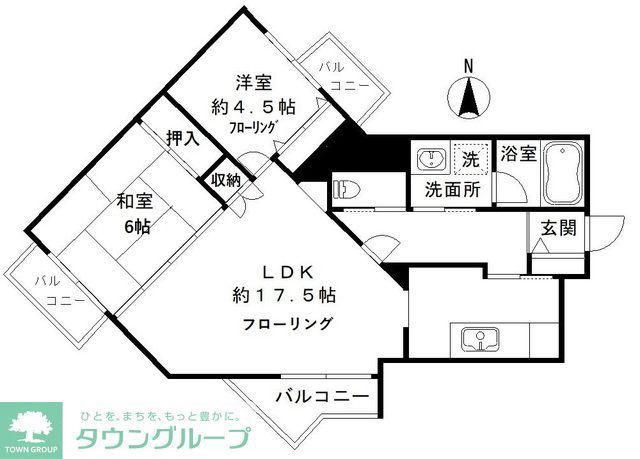 クレスト和泉(2LDK/1階)の間取り写真