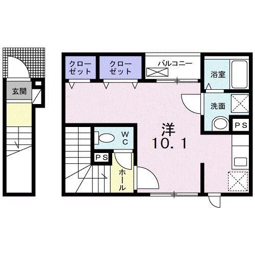 メゾンHIDE(ワンルーム/2階)の間取り写真