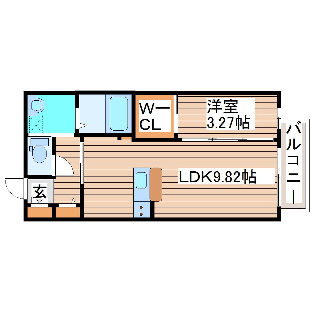 メゾン柏木(1LDK/2階)の間取り写真