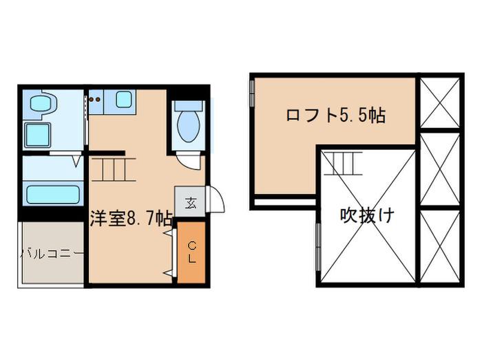 ベーネ日比野(ワンルーム/2階)の間取り写真