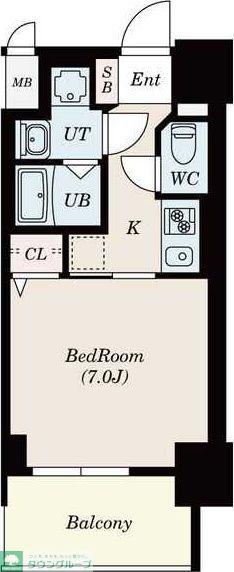 S-RESIDENCE浄心イースト(1K/9階)の間取り写真