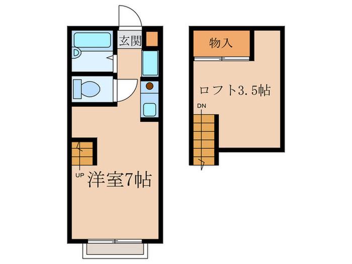 グリーンパーク中目黒(ワンルーム/2階)の間取り写真