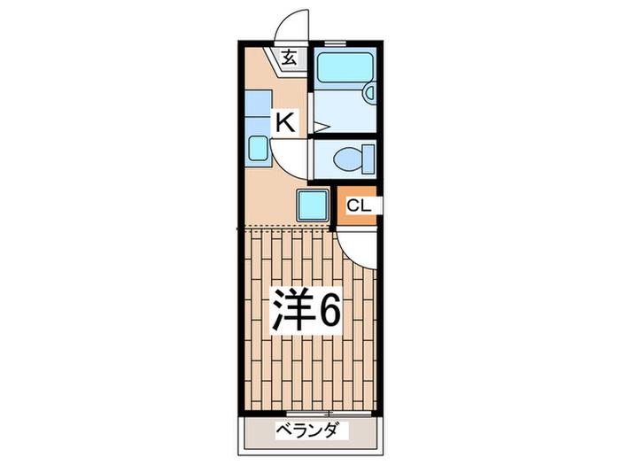 プレザージュ大岡(1K/1階)の間取り写真
