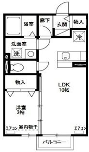 リヴィエール(1LDK/1階)の間取り写真