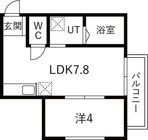 HIBARIビル栄生(1LDK/2階)の間取り写真