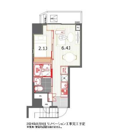 レジデンス西新宿スクエア(1DK/5階)の間取り写真