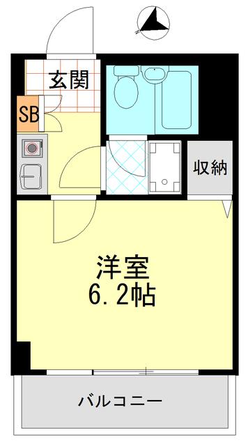 ライオンズマンション中野第5(1K/4階)の間取り写真