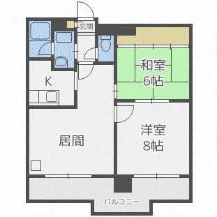 ノール北円山(2LDK/7階)の間取り写真