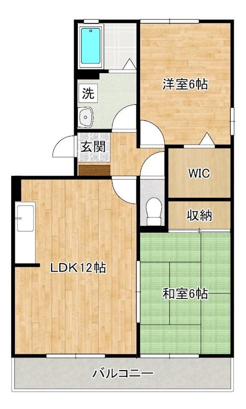 リベルテSII(2LDK/3階)の間取り写真