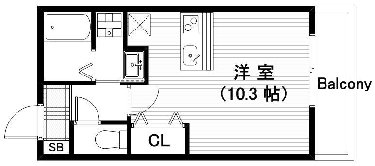 メゾンヤママス(1K/2階)の間取り写真
