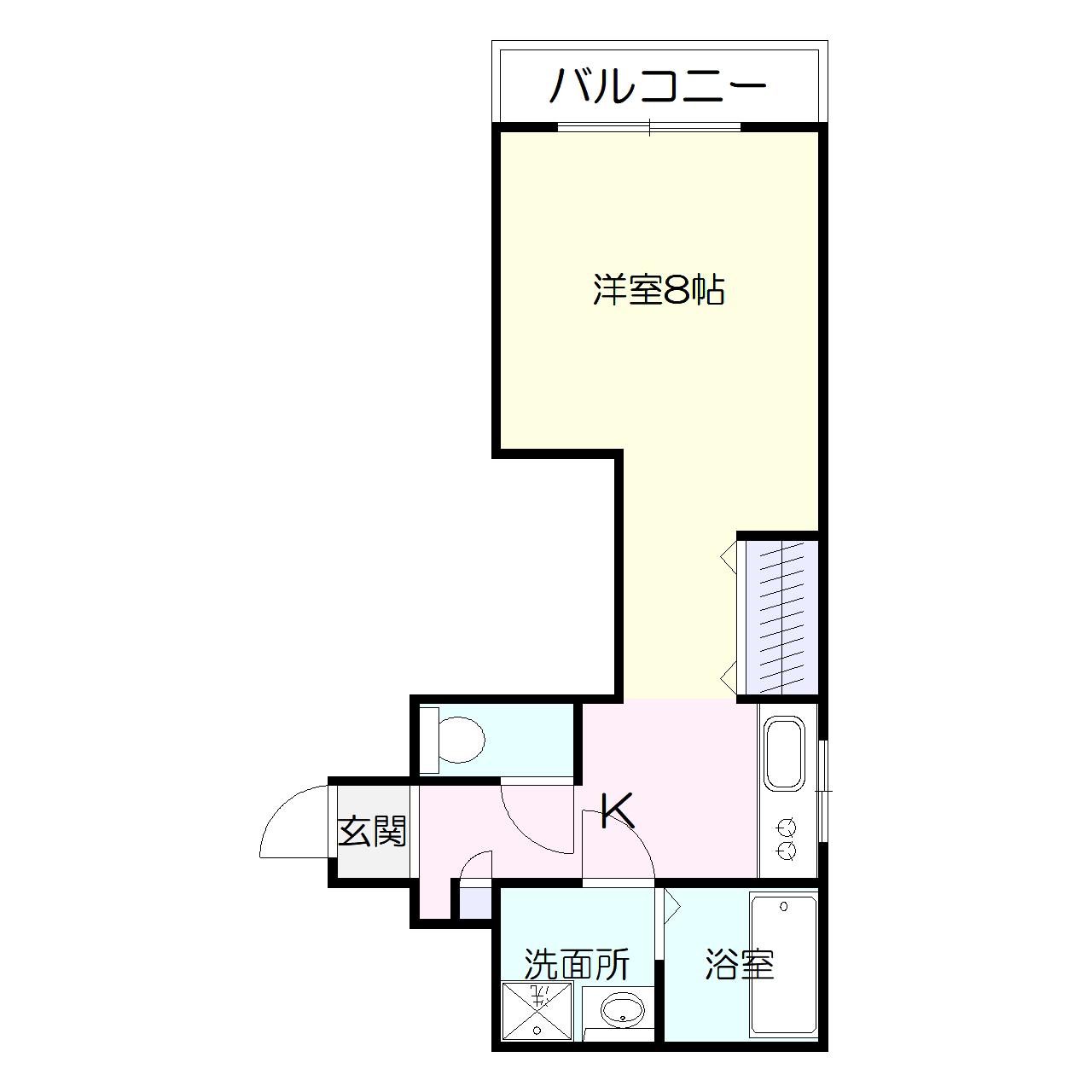 騎射場パークマンションM(1K/2階)の間取り写真