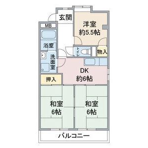サクセス米本(3DK/2階)の間取り写真