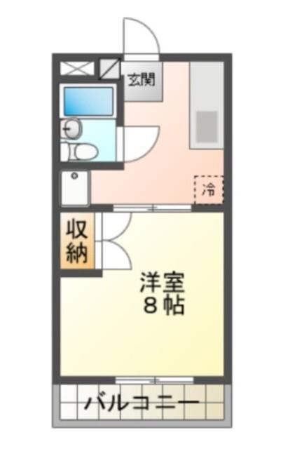 メルカードあさひII(1DK/1階)の間取り写真