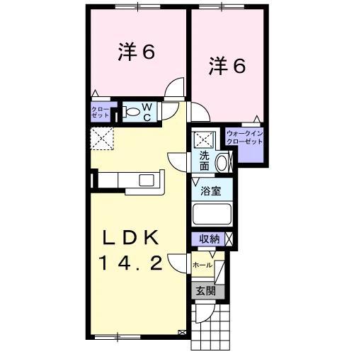 ビリーブグットVII(2LDK/1階)の間取り写真