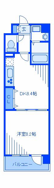 シャルム協和(1DK/8階)の間取り写真