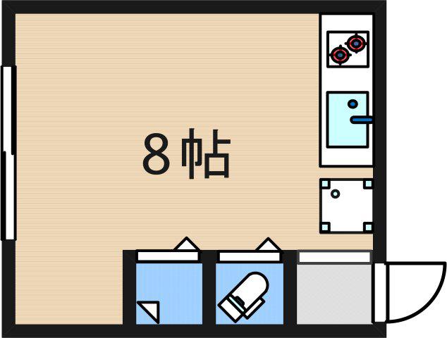 ペントハウス千本南(ワンルーム/1階)の間取り写真