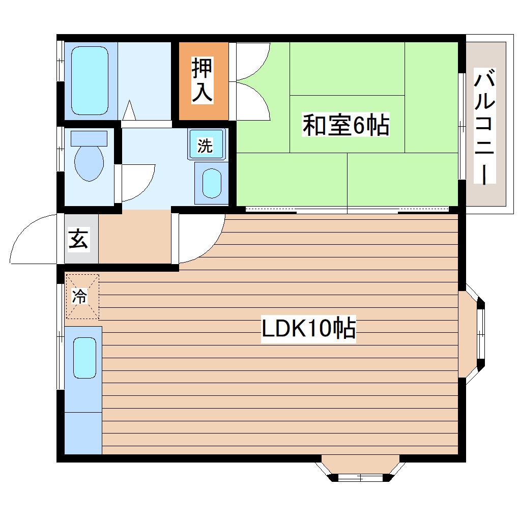 コーポ508(1LDK/2階)の間取り写真