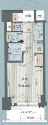 プレサンス神戸西スパークリング(1K/2階)の間取り写真