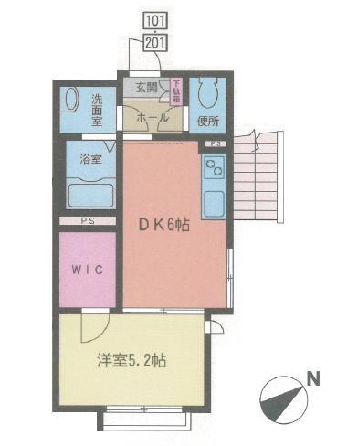 サウスERN COURT(1DK/2階)の間取り写真