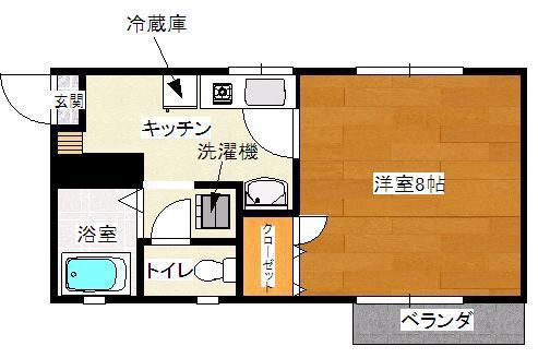 パストラル(1K/1階)の間取り写真