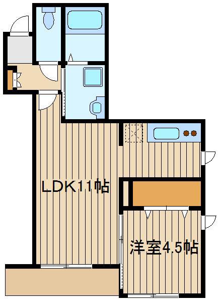 ESOLA大泉学園(1LDK/1階)の間取り写真