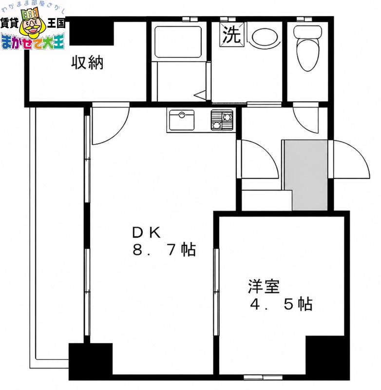 リベルテかじや町(1LDK/8階)の間取り写真