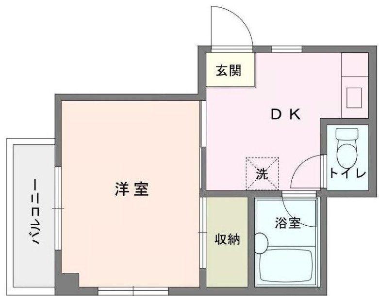 ハウスメモリアルI(1DK/3階)の間取り写真