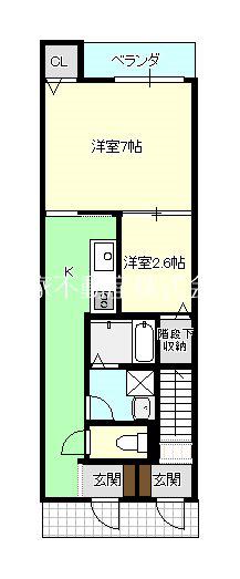 エターナルレジデンス久山台B(2K/1階)の間取り写真