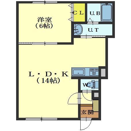 MAGNOLIAII(1LDK/1階)の間取り写真
