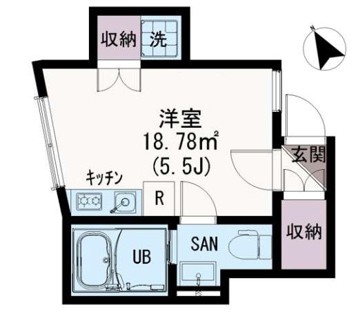 ストラート王子神谷(ワンルーム/1階)の間取り写真